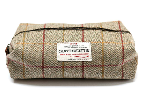 Captain Fawcett Tweed Wash Bag