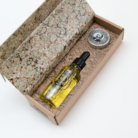 Captain Fawcett Private Stock Beard Oil & Moustache Wax Gift Set