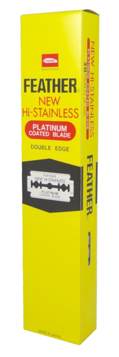 Feather Hi-Stainless Double Edged Blades - 20 packets of 5