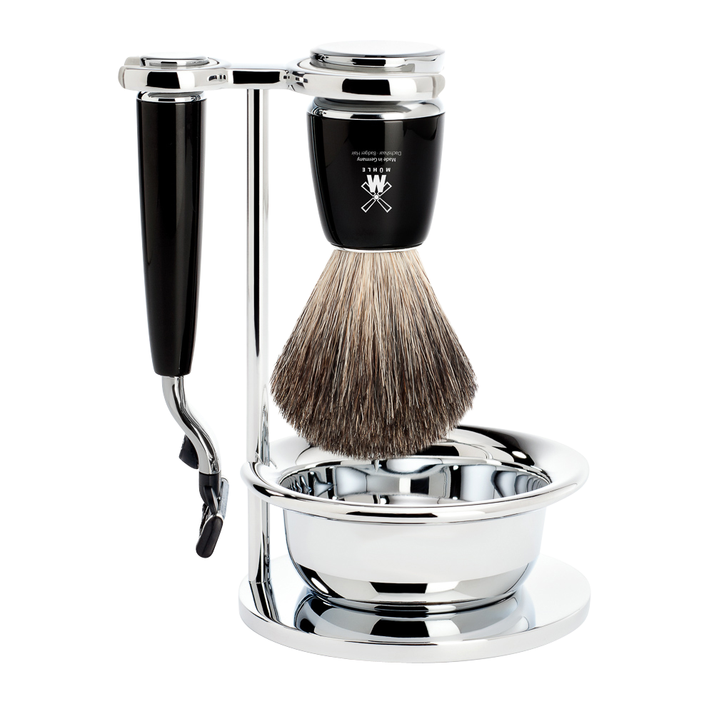 Muhle 99S21M226SM3 RYTMO 4-piece Shaving Set -Black Resin